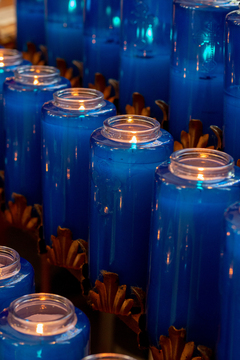 Votive candles at St. John the Baptist Ukrainian Catholic Chruch burn bright with intentions for loved ones in Ukraine. 