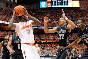 Small forward Jerami Grant has played sporadically this season for Syracuse, but credits much of his success to his high school career playing with Indiana wing Victor Oladipo.