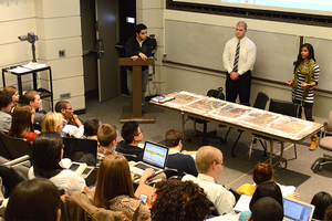 Dan Hernandez, Zachary Reers and Anjani Ladhar participate in Monday's general assembly elections. Reers and Ladhar, both in the L.C. Smith College of Engineering and Computer Science, were elected to be its representatives.