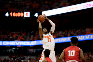 Oshae Brissett rises up for SU in its win.