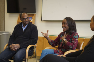 Bassist Gerald Veasley (left) and saxophonist Jazmin Ghent (right)