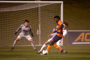 Deandre Kerr was named ACC Player of the Week after recording three goals and seven points in Syracuse’s two wins.