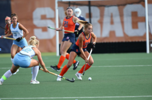 Pleun Lammers scores twice on four shots in Syracuse's 3-0 win over Columbia. 