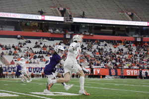 Tucker Dordevic and Lucas Quinn combined for eight of SU's 10 goals in the loss to No. 1 Maryland. 