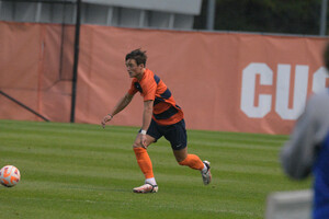 Curt Calov had one shot on goal in the victory over the Purple Eagles.