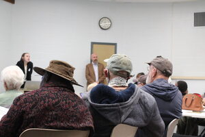 Syracuse residents gather at Soule Branch Library for a Syracuse Housing Strategy public input meeting. Attendees from multiple local neighborhoods came together to discuss efforts to improve local housing conditions.