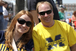 Scott Robinson and his daughter, Katy Robinson, traveled to Atlanta to root for the Wolverines. Scott Robinson is originally from Michigan, and now lives in New Orleans.

