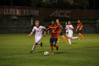 Adams nearly scored from outside the penalty area. His shot was deflected and bounced off the goalkeeper Krapf.