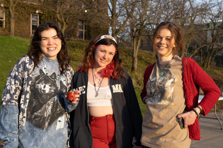 A portrait of SU students Alex Taitano, Victoria Eliasen and Carly Drusedum.